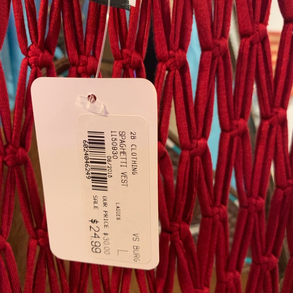 Red Fringe Knit Vest - Picture 3 of 3